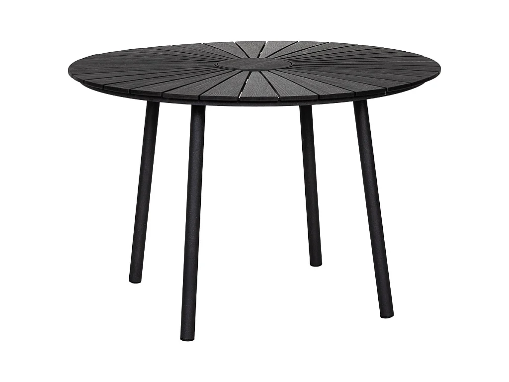 Table en aluminium noir, D109,5 x 72 cm