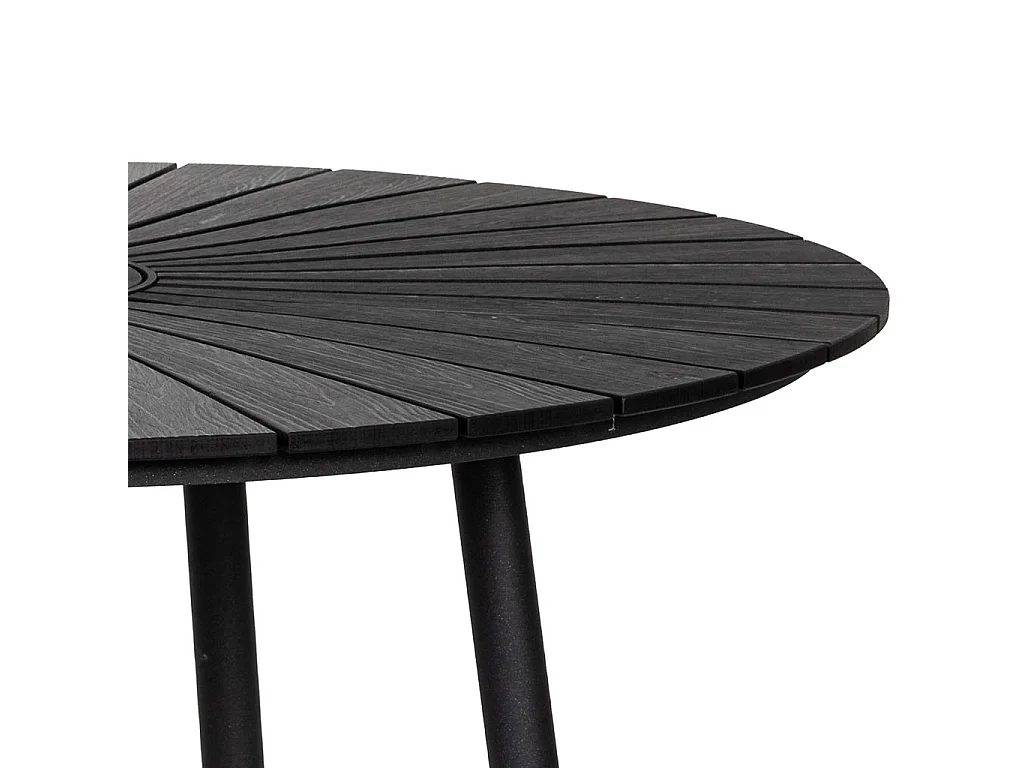 Table en aluminium noir, D109,5 x 72 cm