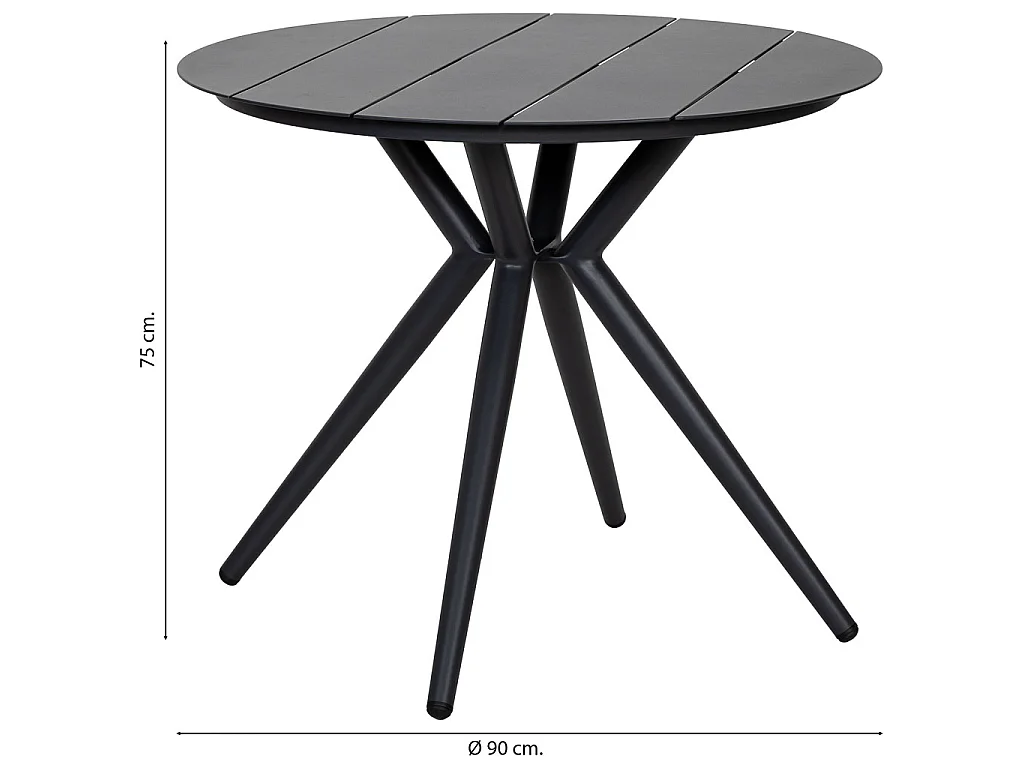 Table en aluminium gris 90x75 cm