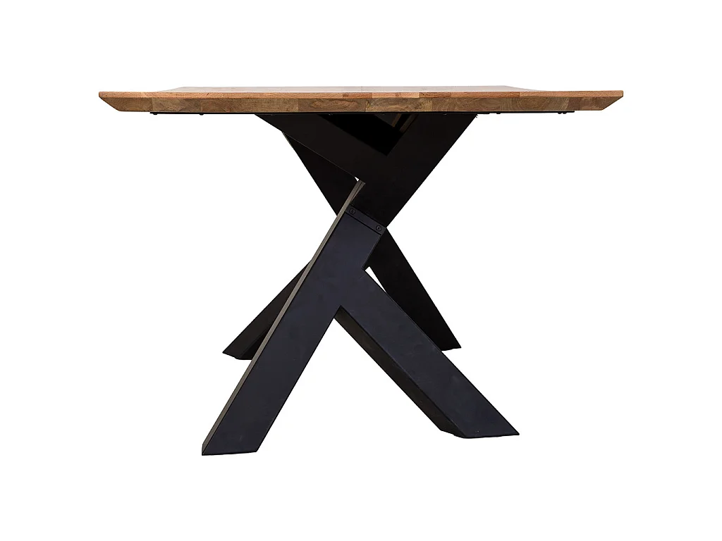 Table de salle à manger en bois marron et noir 200x100x76h cm