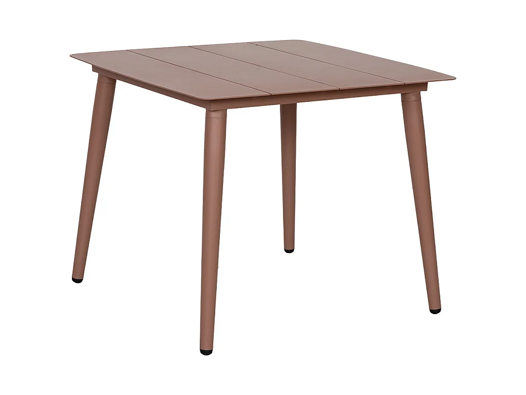Table en aluminium brun 90x90x75h cm