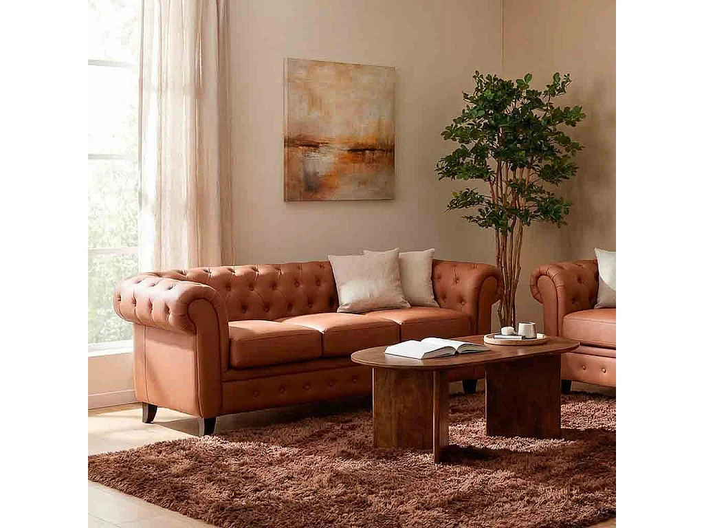 Divano in mousse color moka 199x82x76h cm