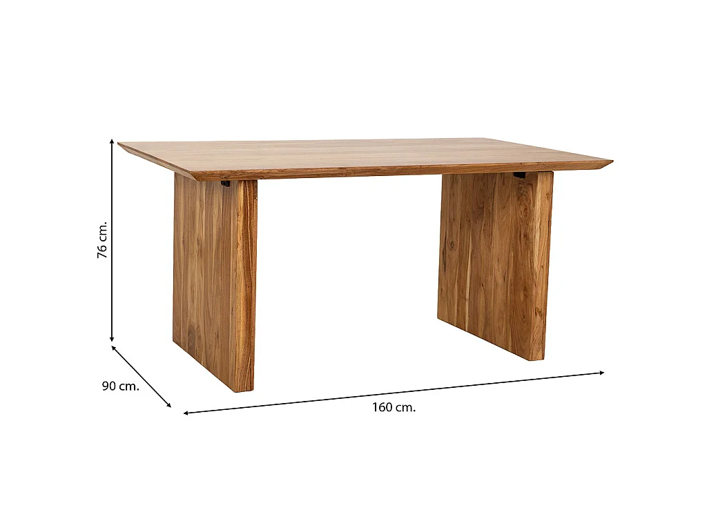 Table de salle à manger en bois marron 160x90x76 cm (hauteur)