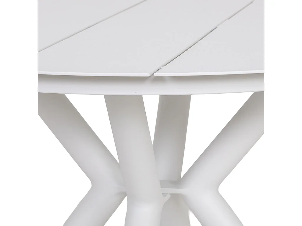 Table en aluminium blanc 90x75 cm