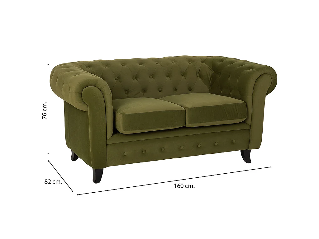 Divano verde 160x82x76h cm