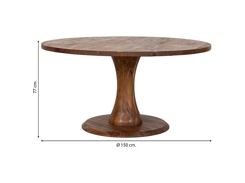 Table de salle à manger en bois marron 150x150x77 cm (hauteur)