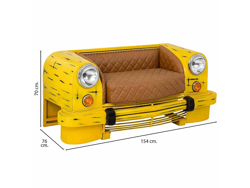 Canapé de voiture jaune 154x76x70