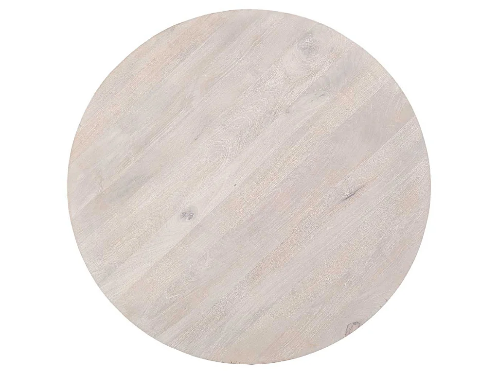 Table de salle à manger en bois blanc 130x130x77 cm (hauteur)