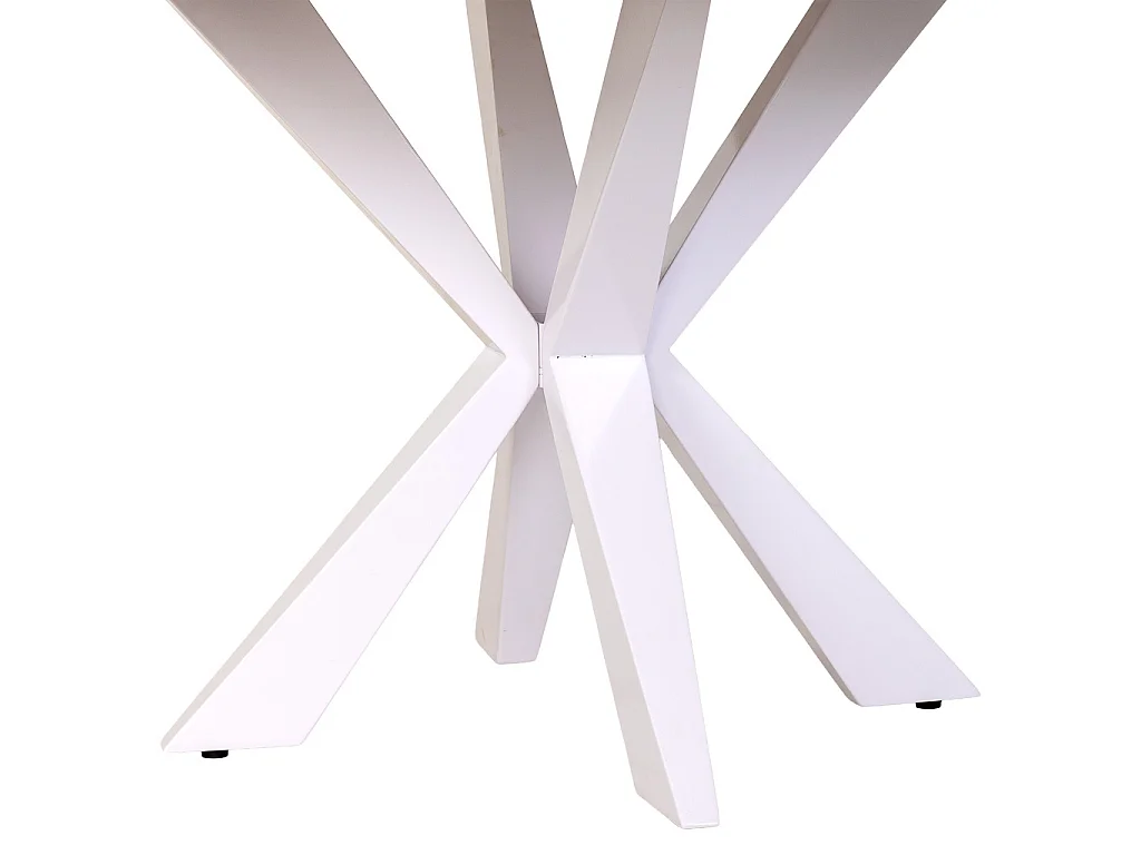 Table de salle à manger en bois blanc 130x130x77 cm (hauteur)