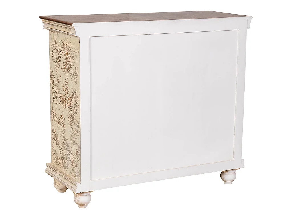 Recibidor de madera artesanal blanco 104x43x93h cm