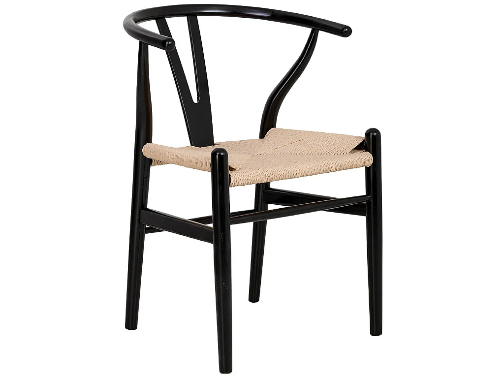 Sedia in legno con seduta in corda bianco, 50x41x44/77h cm