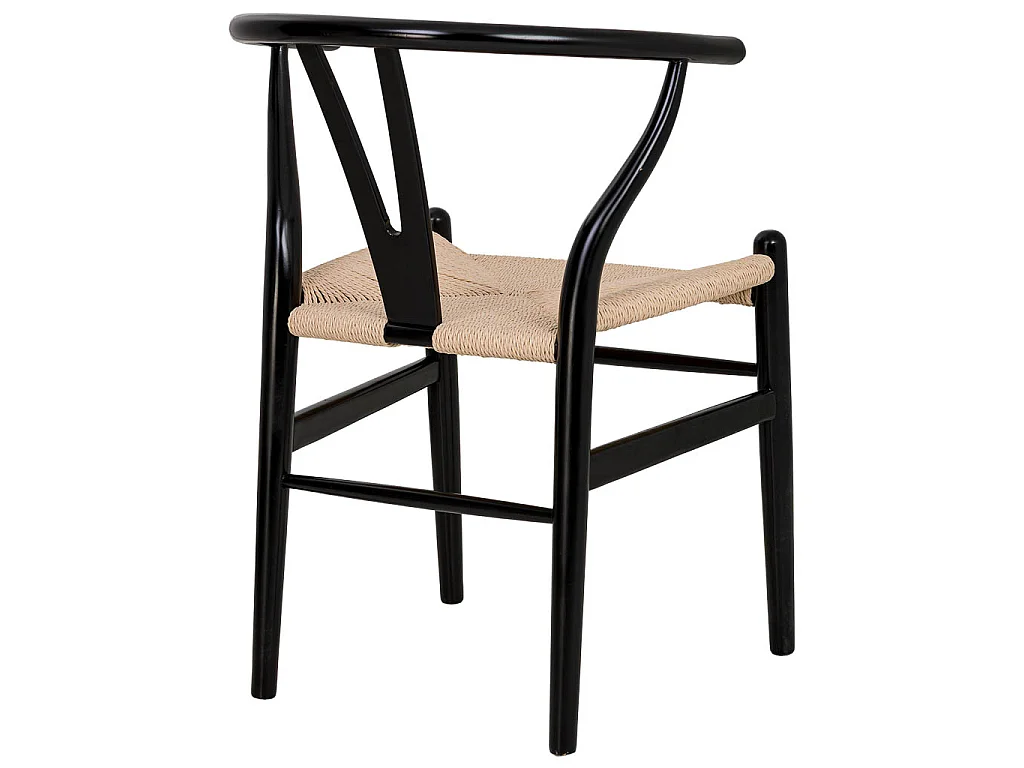 Sedia in legno con seduta in corda bianco, 50x41x44/77h cm
