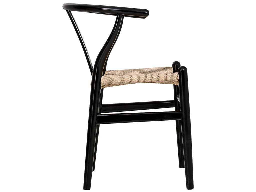 Sedia in legno con seduta in corda bianco, 50x41x44/77h cm