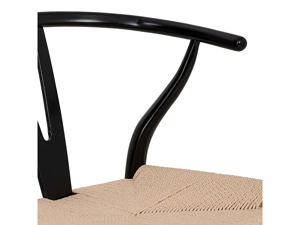 Sedia in legno con seduta in corda bianco, 50x41x44/77h cm