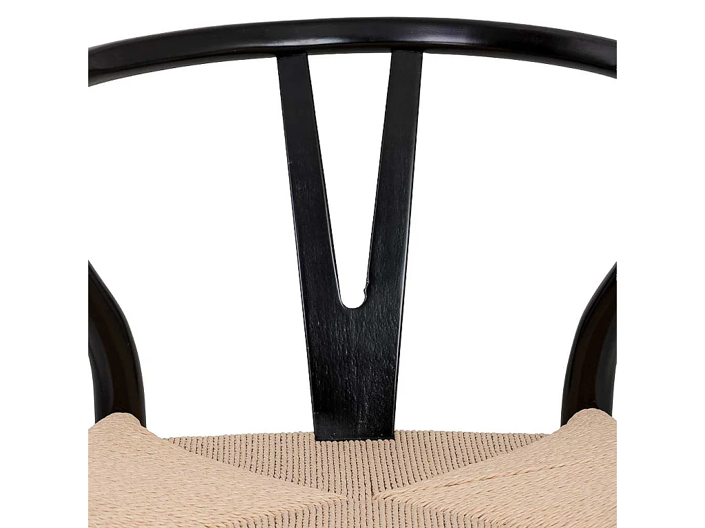 Sedia in legno con seduta in corda bianco, 50x41x44/77h cm
