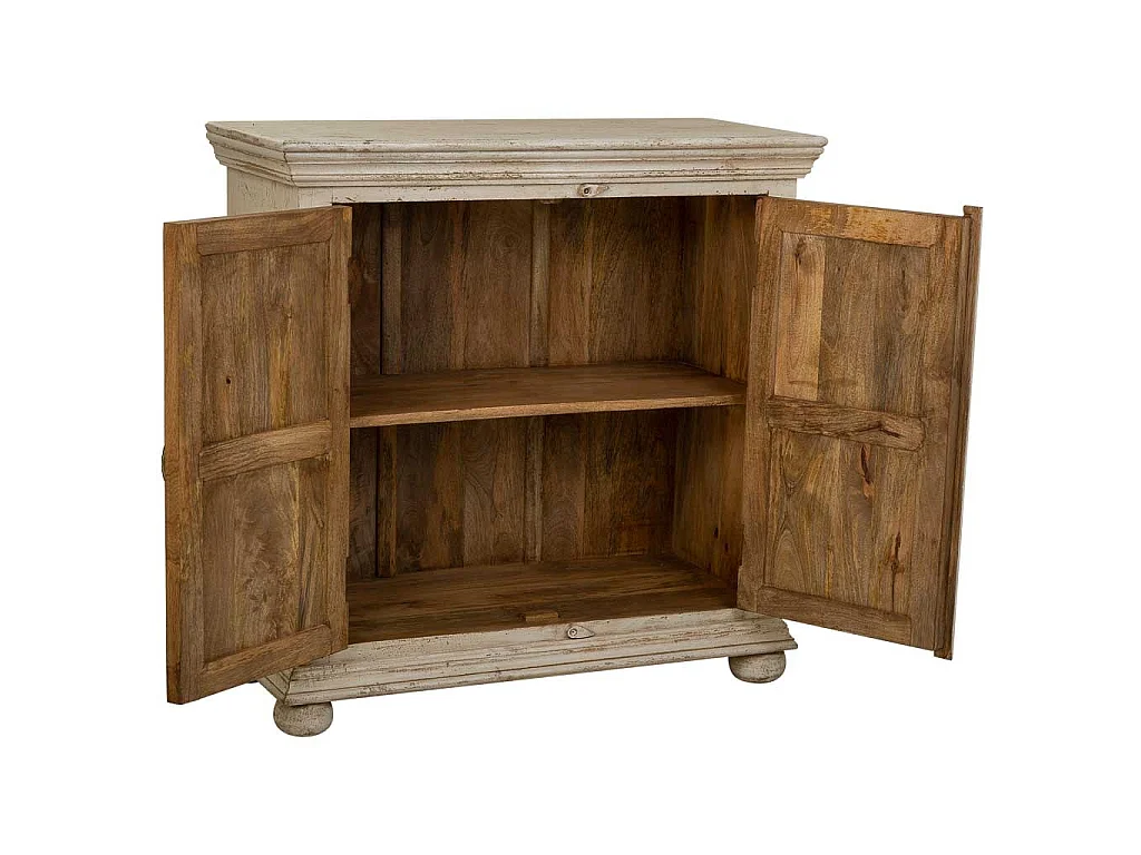 Recibidor de madera tallada acabado artesanal 90x40x90h cm