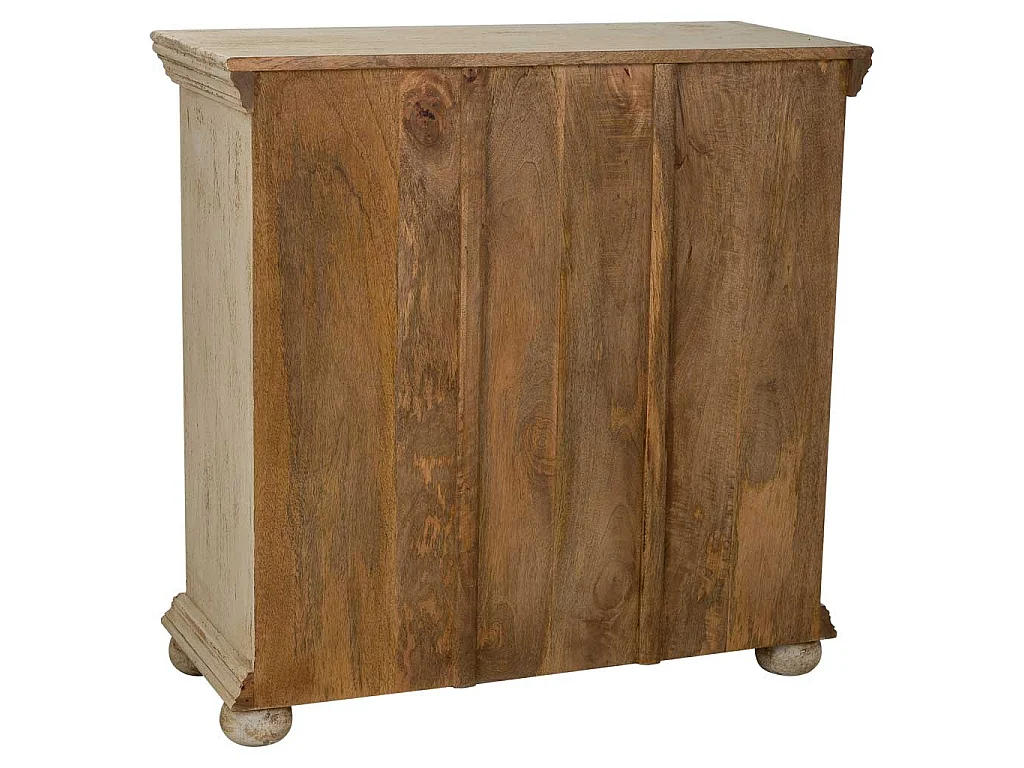 Recibidor de madera tallada acabado artesanal 90x40x90h cm