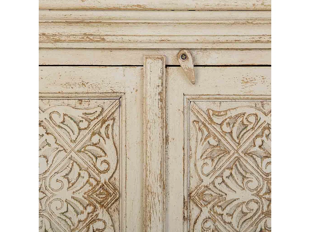 Recibidor de madera tallada acabado artesanal 90x40x90h cm