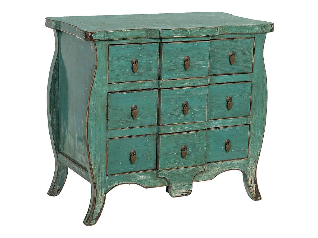 Recibidor de madera azul 90x48x80h cm