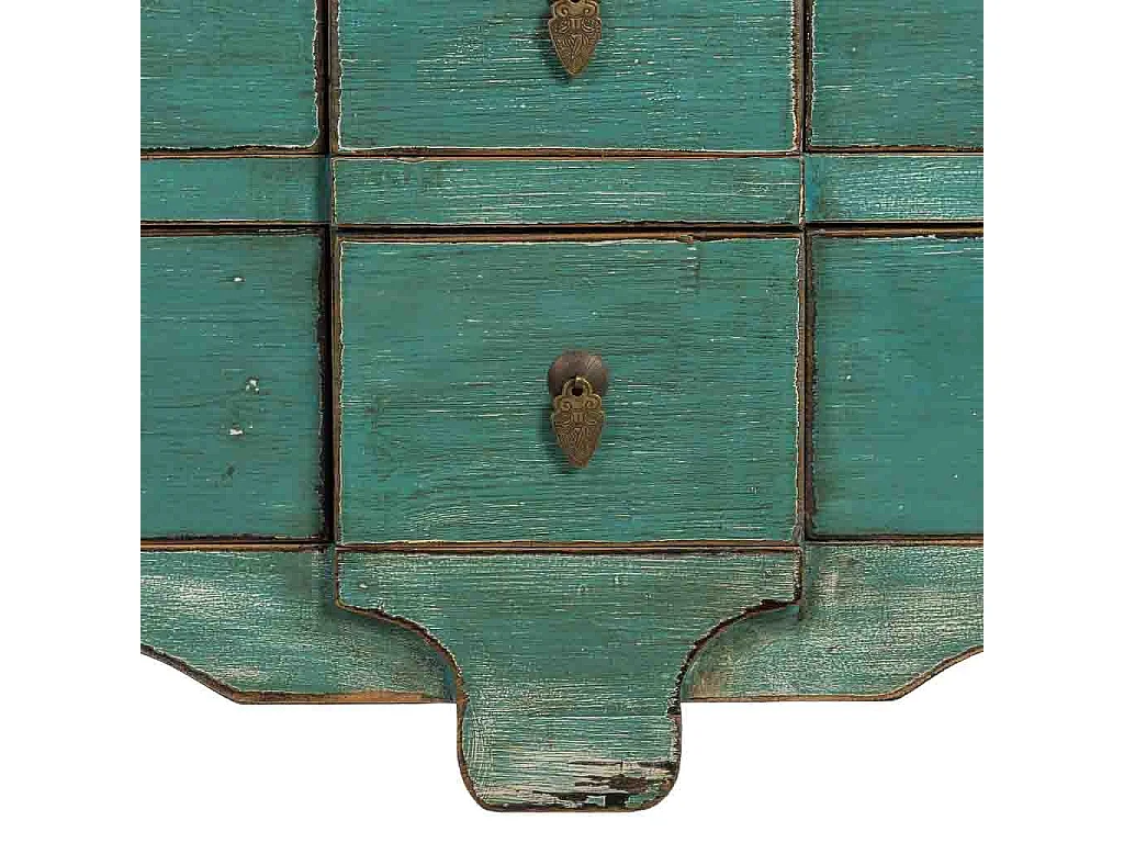 Recibidor de madera azul 90x48x80h cm