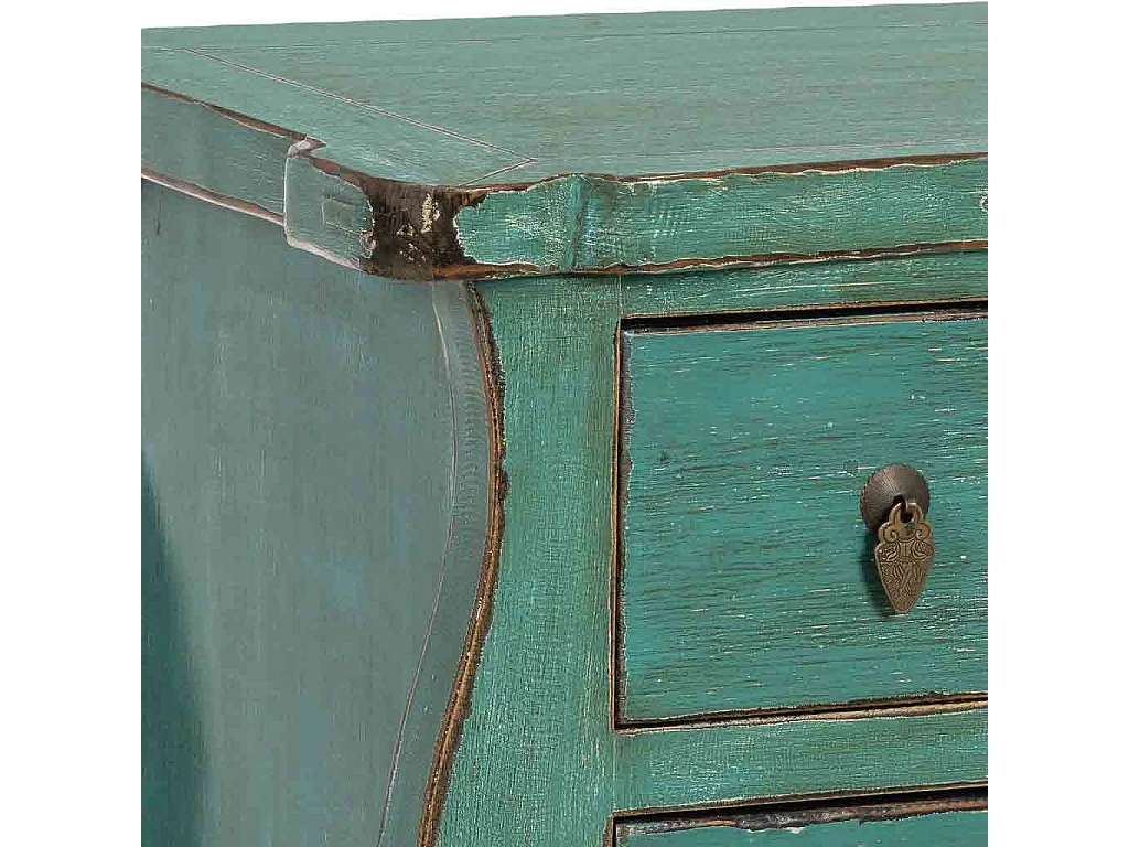 Recibidor de madera azul 90x48x80h cm