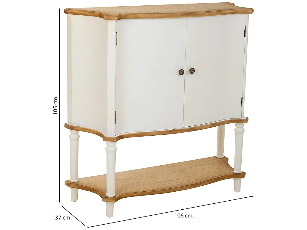 Recibidor de madera blanco 106x37x105h cm