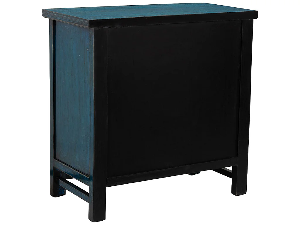 Recibidor de madera azul 88x40x87h cm