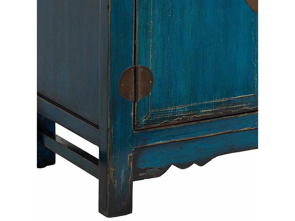 Recibidor de madera azul 88x40x87h cm