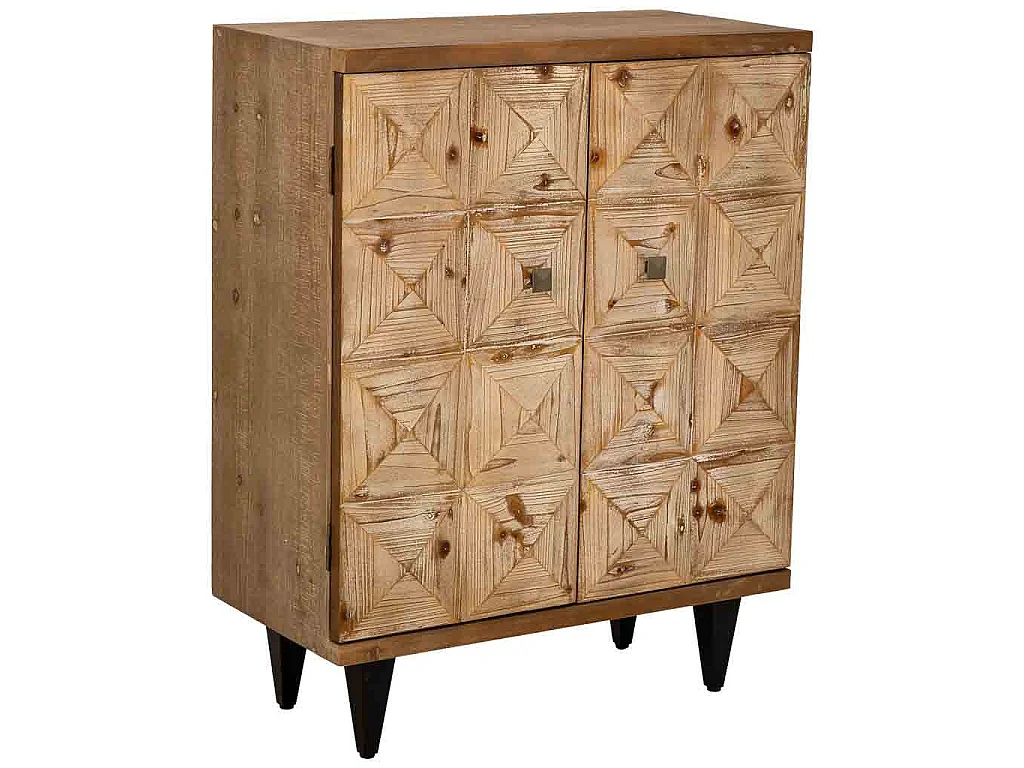 Móveis de entrada em madeira com 2 portas castanhas 74x38x96h cm