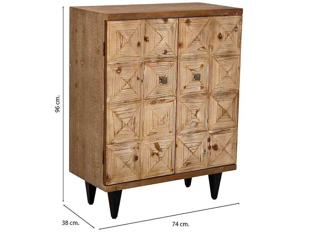 Móveis de entrada em madeira com 2 portas castanhas 74x38x96h cm