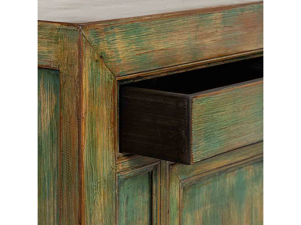 Meuble d'entrée en bois vert vieilli 115 x 45 x 95 cm (hauteur)