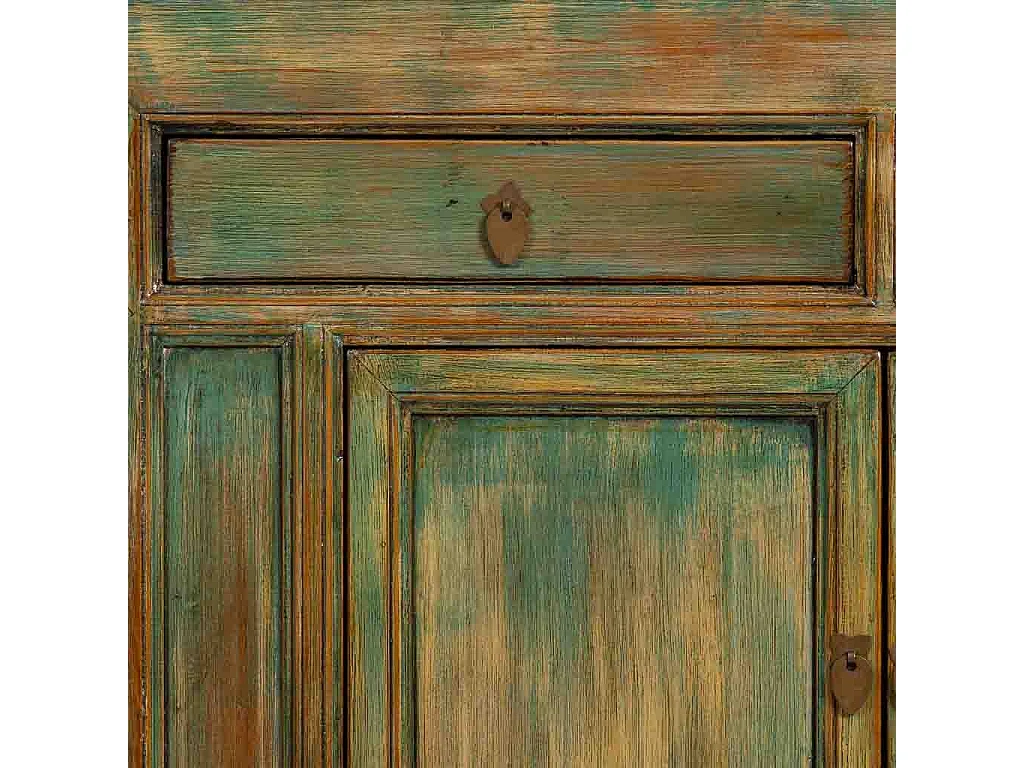 Meuble d'entrée en bois vert vieilli 115 x 45 x 95 cm (hauteur)