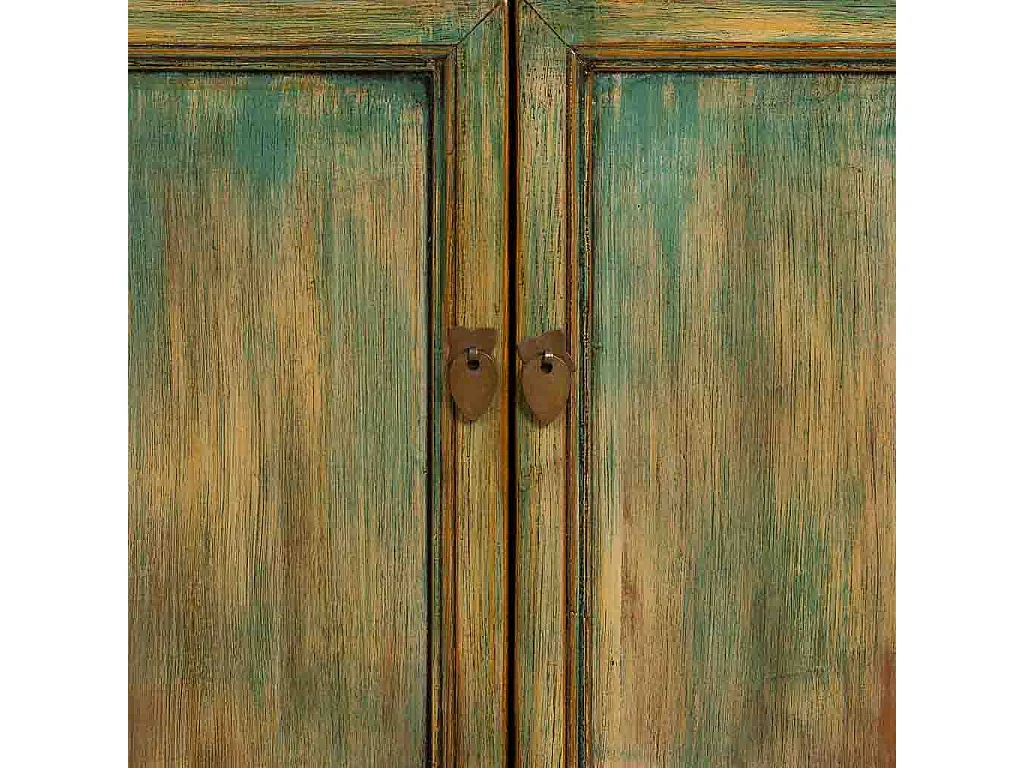 Meuble d'entrée en bois vert vieilli 115 x 45 x 95 cm (hauteur)