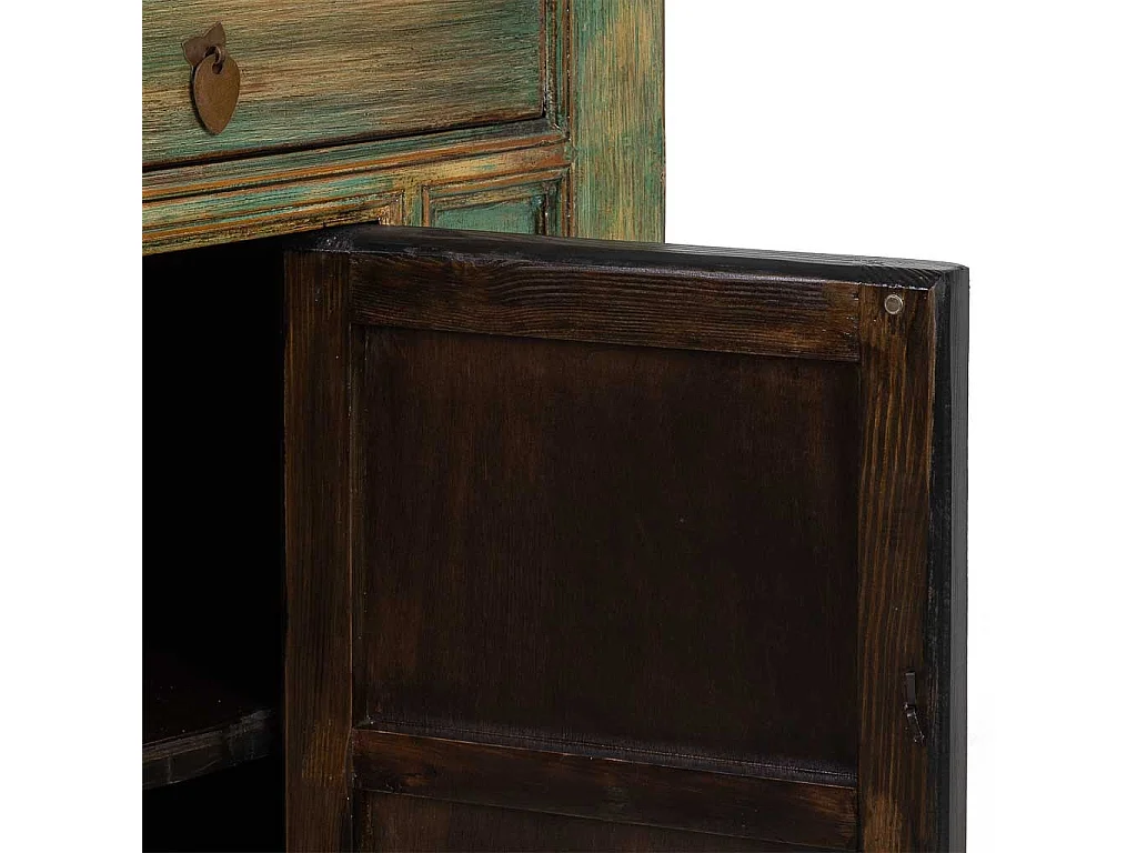 Meuble d'entrée en bois vert vieilli 115 x 45 x 95 cm (hauteur)