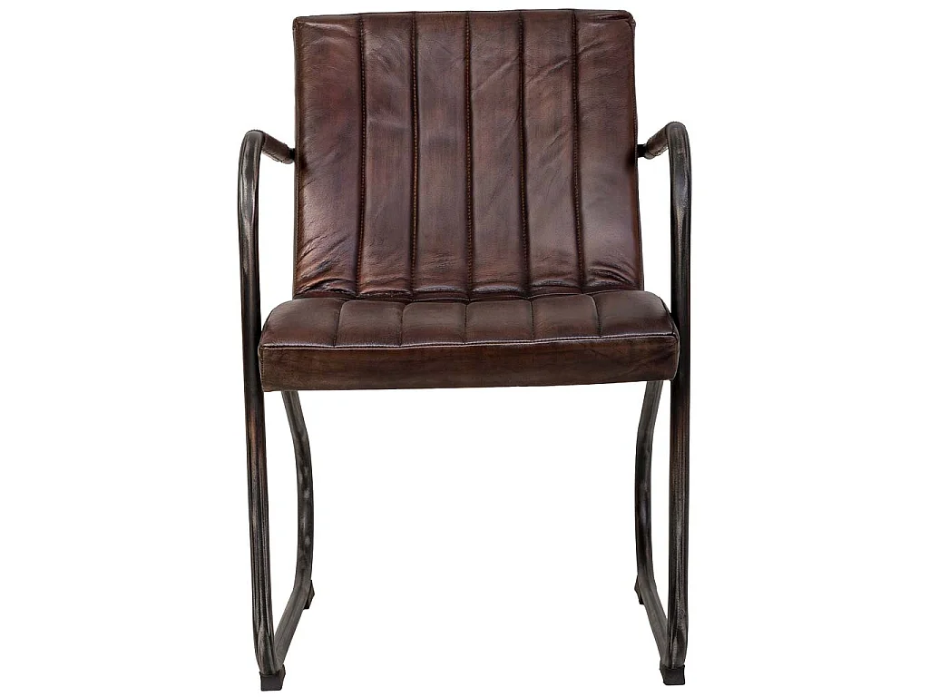 Fauteuil en cuir marron 50x56x87h cm