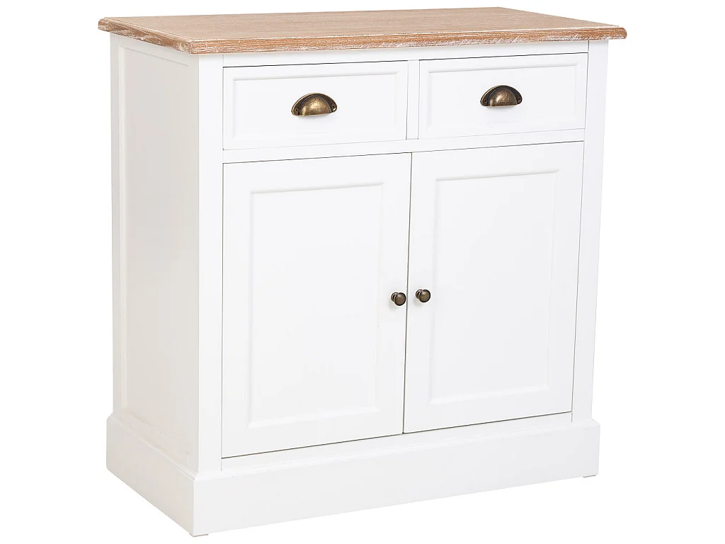 Recibidor de Madera blanco de 2 cajones y 2 puertas 82x39.5x80h cm