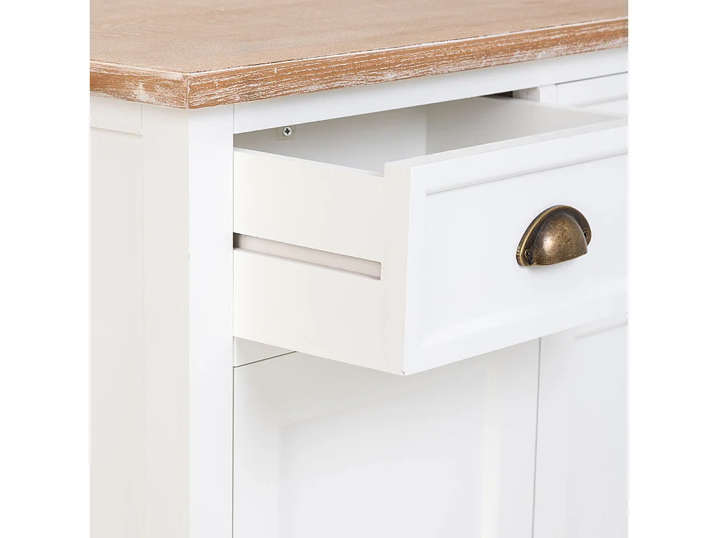 Recibidor de Madera blanco de 2 cajones y 2 puertas 82x39.5x80h cm