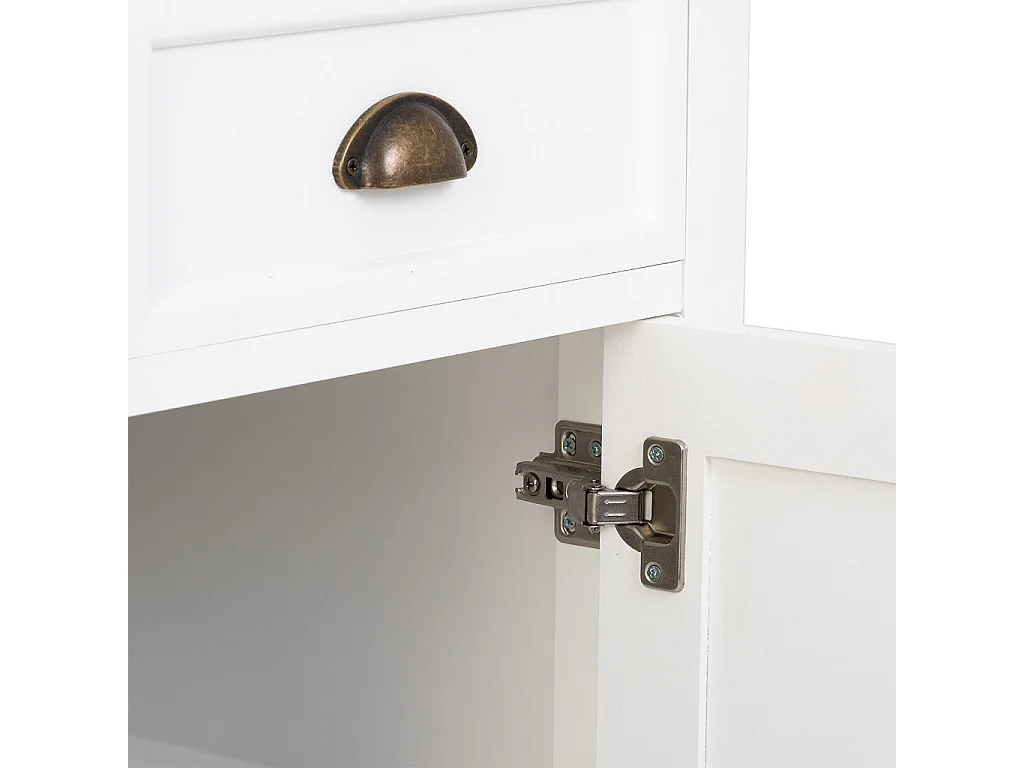 Recibidor de Madera blanco de 2 cajones y 2 puertas 82x39.5x80h cm