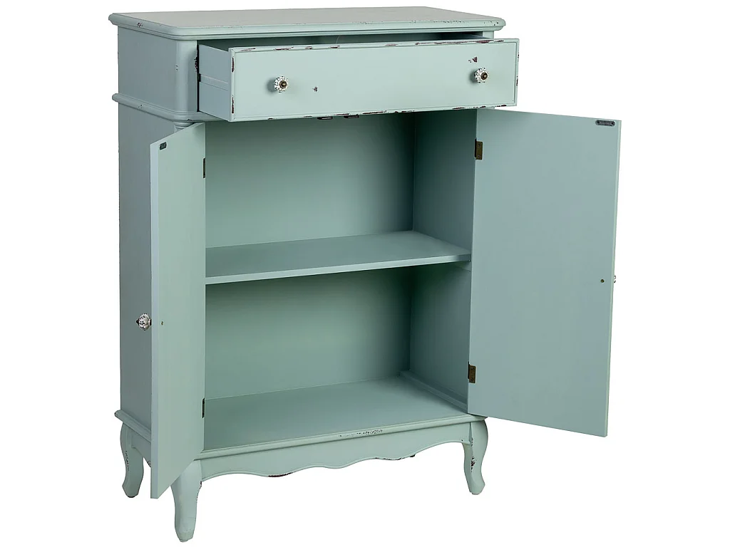 Meuble d'entrée en bois avec 2 portes et 1 tiroir 80x38x110,5 h