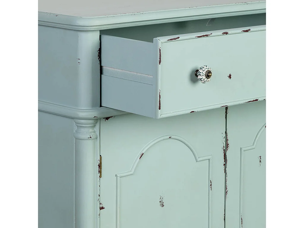 Meuble d'entrée en bois avec 2 portes et 1 tiroir 80x38x110,5 h