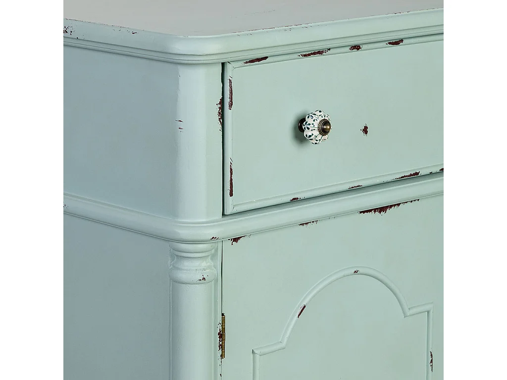 Meuble d'entrée en bois avec 2 portes et 1 tiroir 80x38x110,5 h