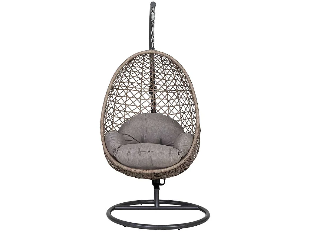 Hängesessel Alu braun mit Kissen,D95x195 / Sitz 85x65x113 cm