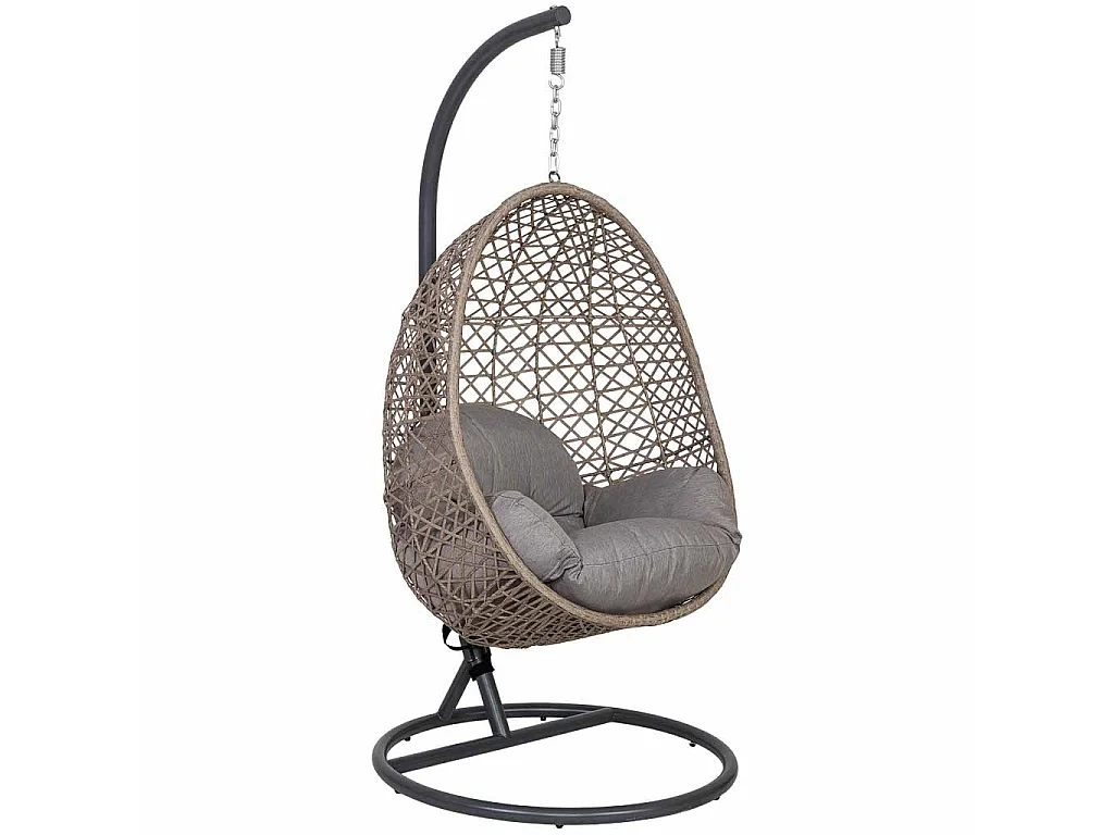 Hängesessel Alu braun mit Kissen,D95x195 / Sitz 85x65x113 cm
