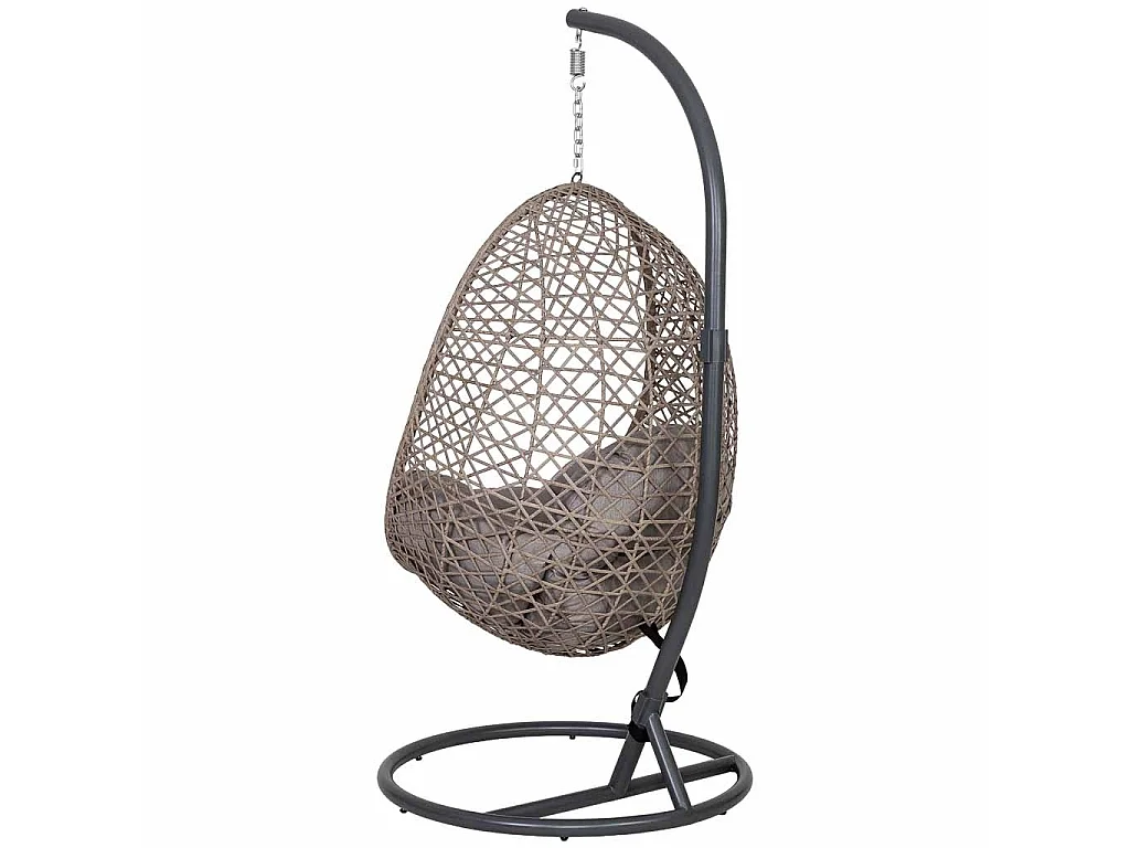 Hängesessel Alu braun mit Kissen,D95x195 / Sitz 85x65x113 cm