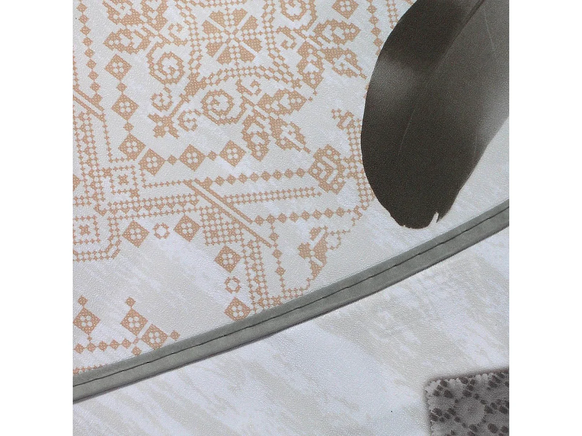 Nappe Ronde Imprimé "Delicia" 160cm Taupe