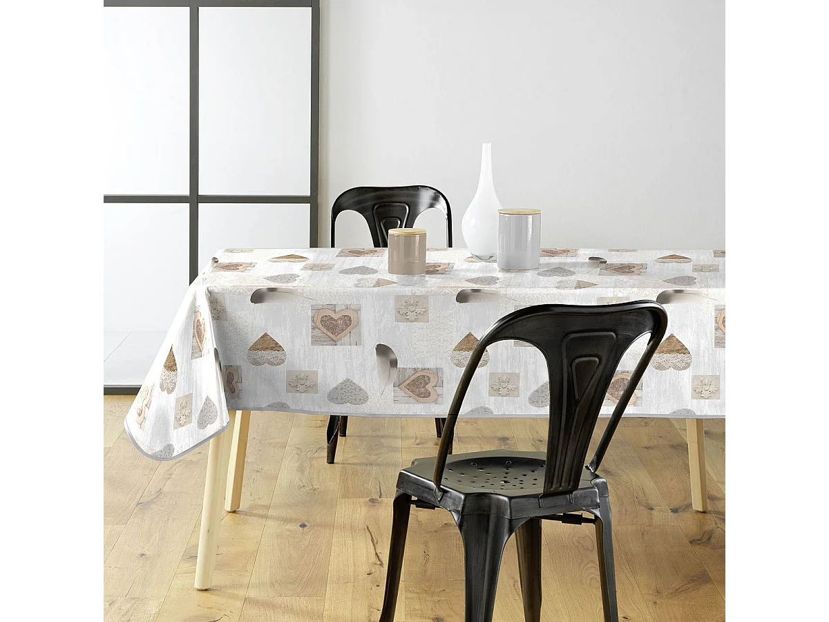 Nappe Imprimé "Delicia" 140x240cm Taupe