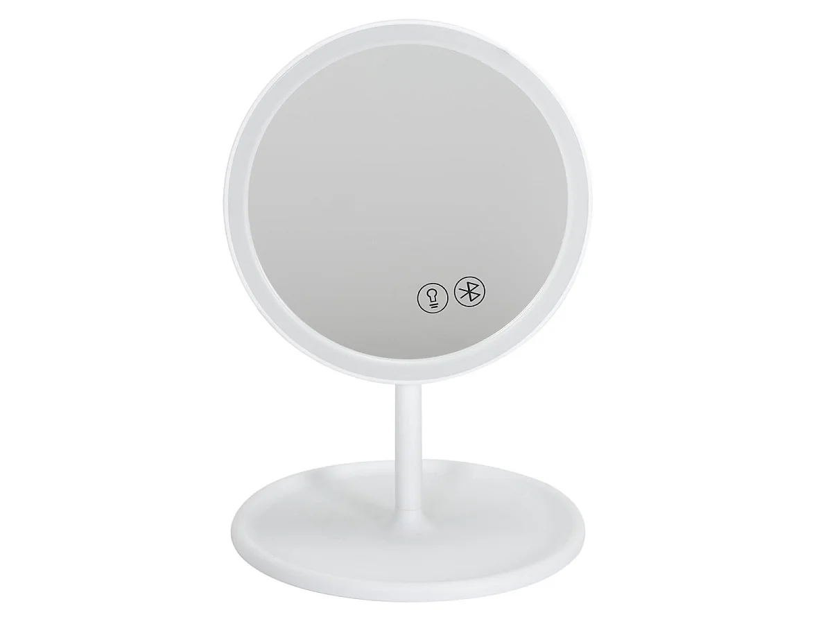 Miroir Lumineux Led Sans Fil "Enceinte" 26cm Blanc