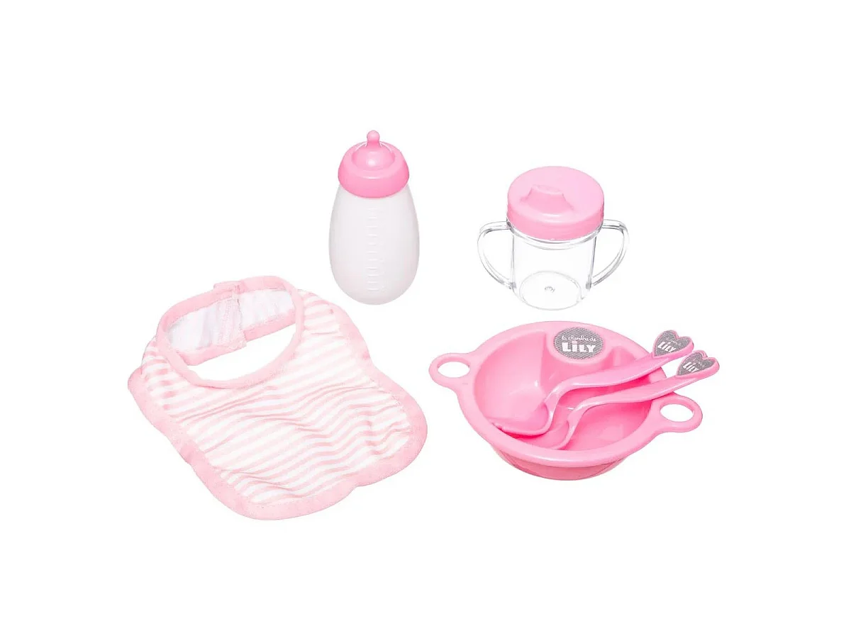 Set Repas 6 Pièces pour Bébé "Accessoires" Rose