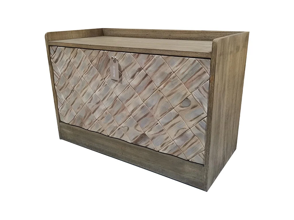 Braune Schuhbank aus Holz 80x38x53h cm