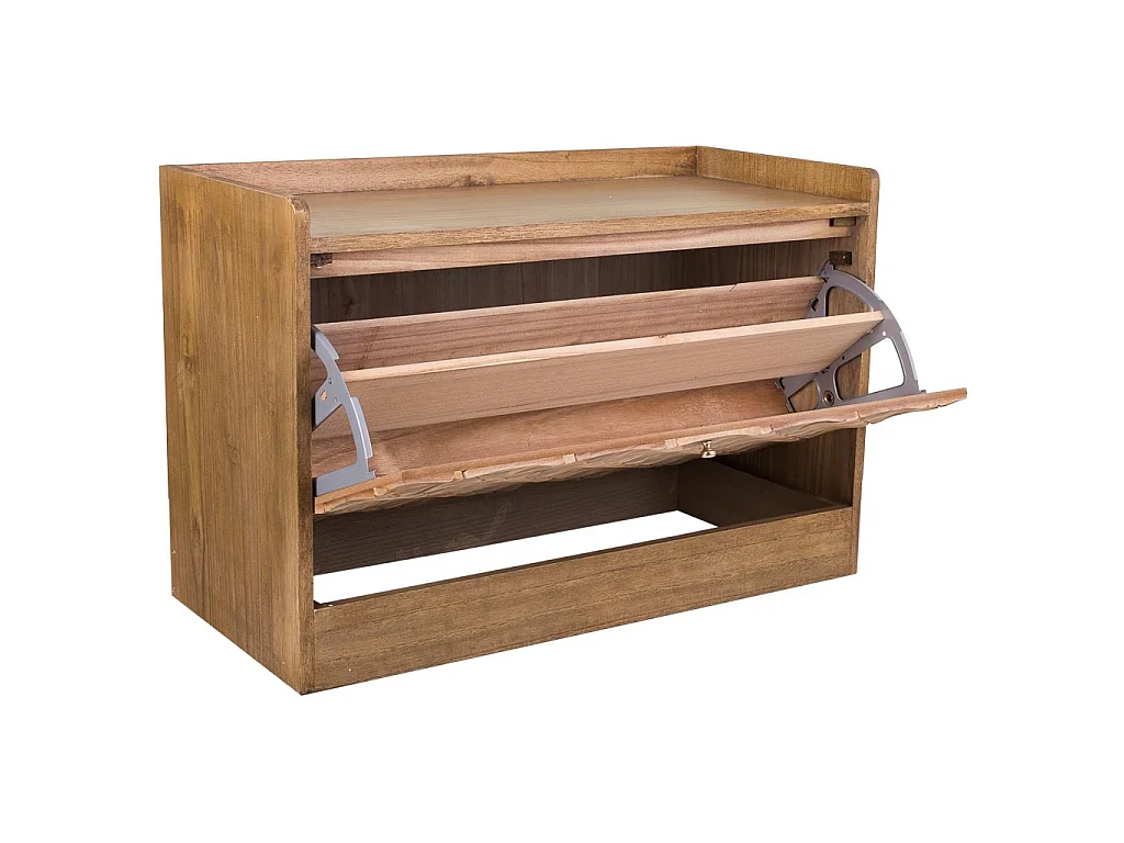 Braune Schuhbank aus Holz 80x38x53h cm